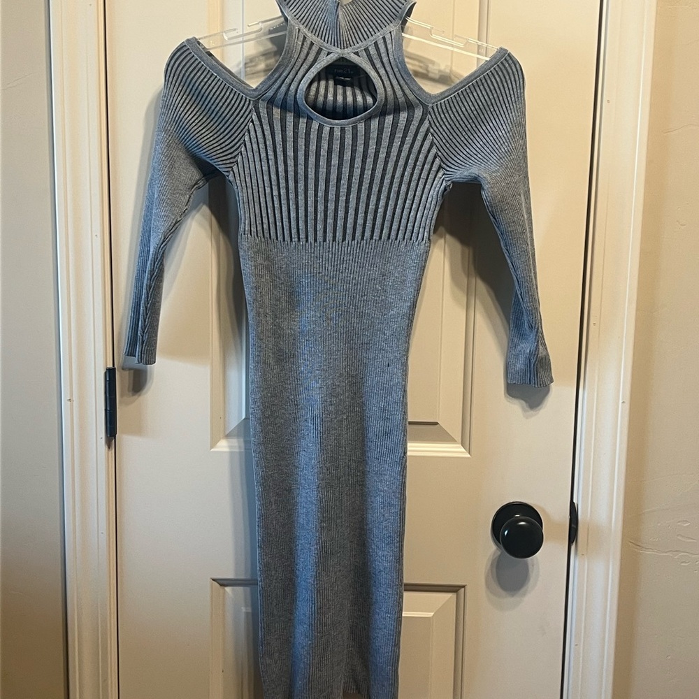 Rue21 Black and Gray Striped Knit Top